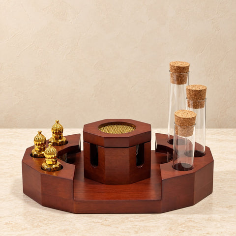 Luxury Wooden Incense Burner Set with Accessories