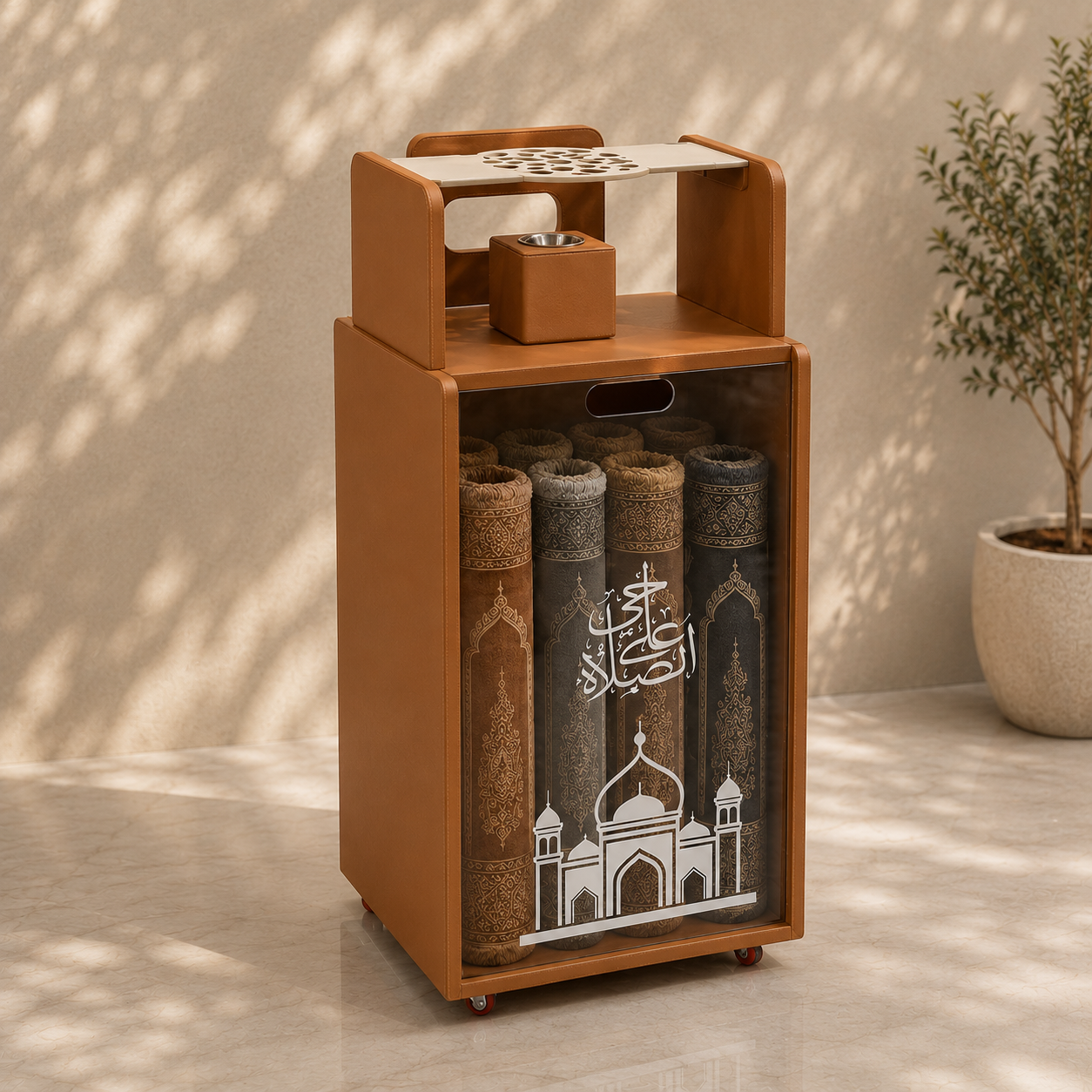 Prayer Mat Organizer with Incense Burner - Khayal art
