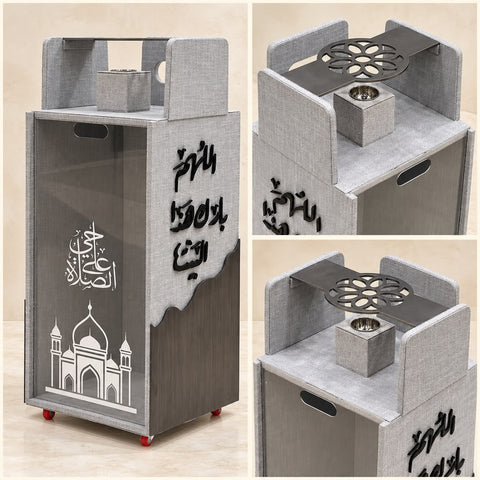 Prayer Mat Storage Cart with Charcoal Incense Burner