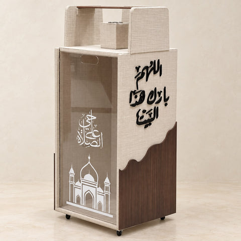 Prayer Mat Storage Cart with Charcoal Incense Burner